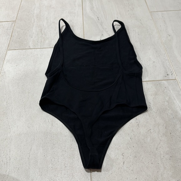 TNA black bodysuit - thin straps/deep back, thong style. Medium, worn once - Picture 2 of 3